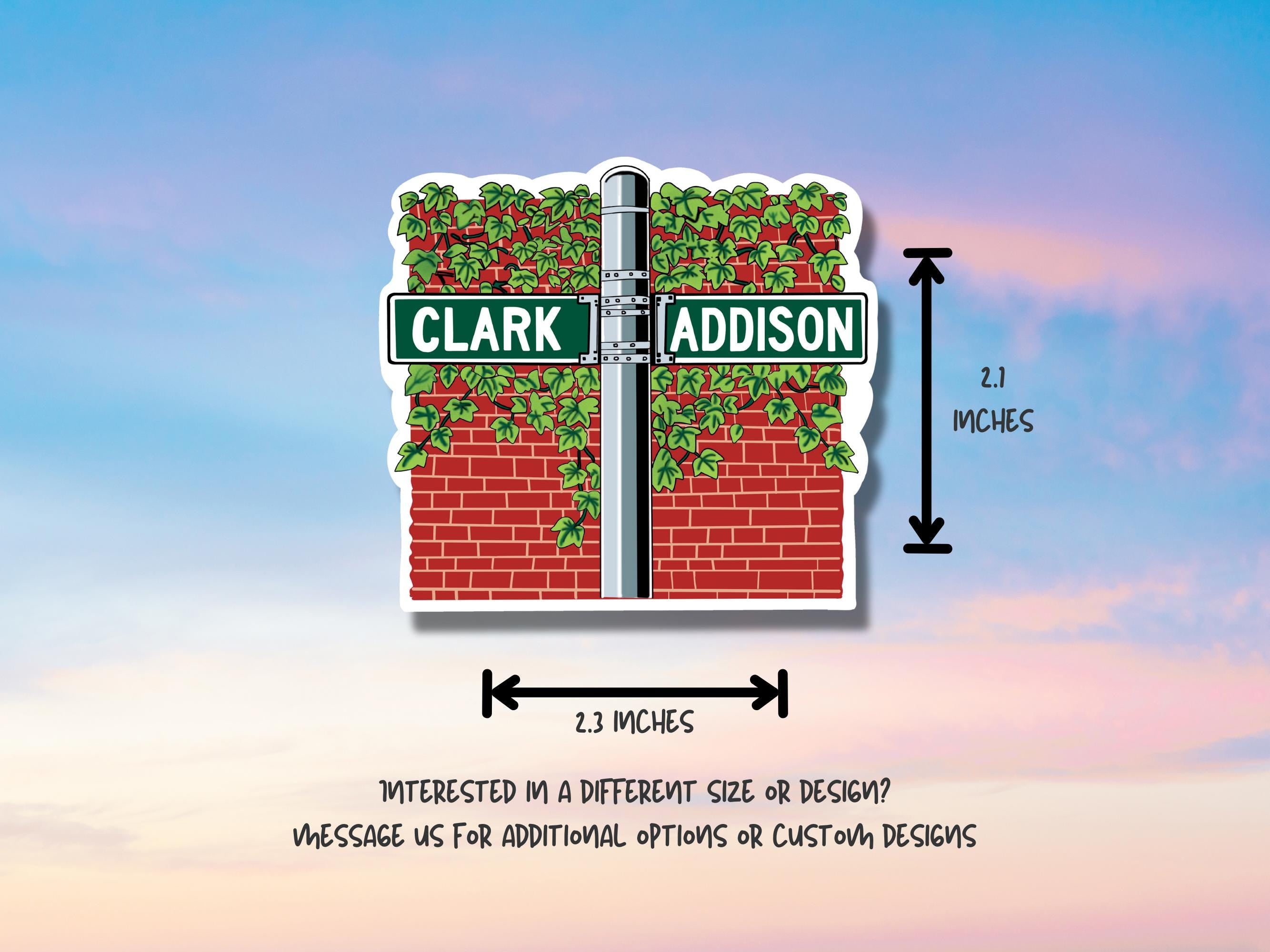Clark and Addison Sticker or Magnet - Wrigley Field Street Signs - Chicago Cubs Inspired Waterproof Vinyl Decal