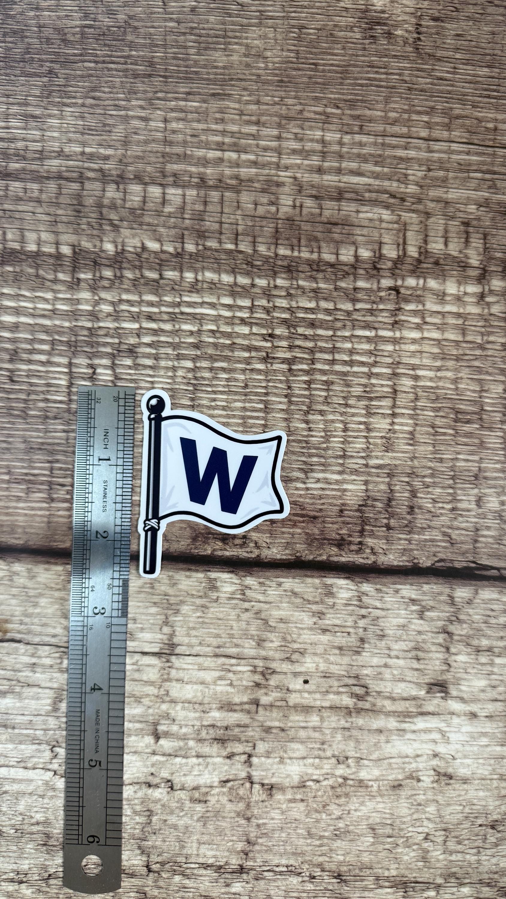 W Flag Sticker or Magnet, Chicago Baseball Fan Vinyl Decal, Wrigley Field Win Flag Gift for Laptop or Fridge
