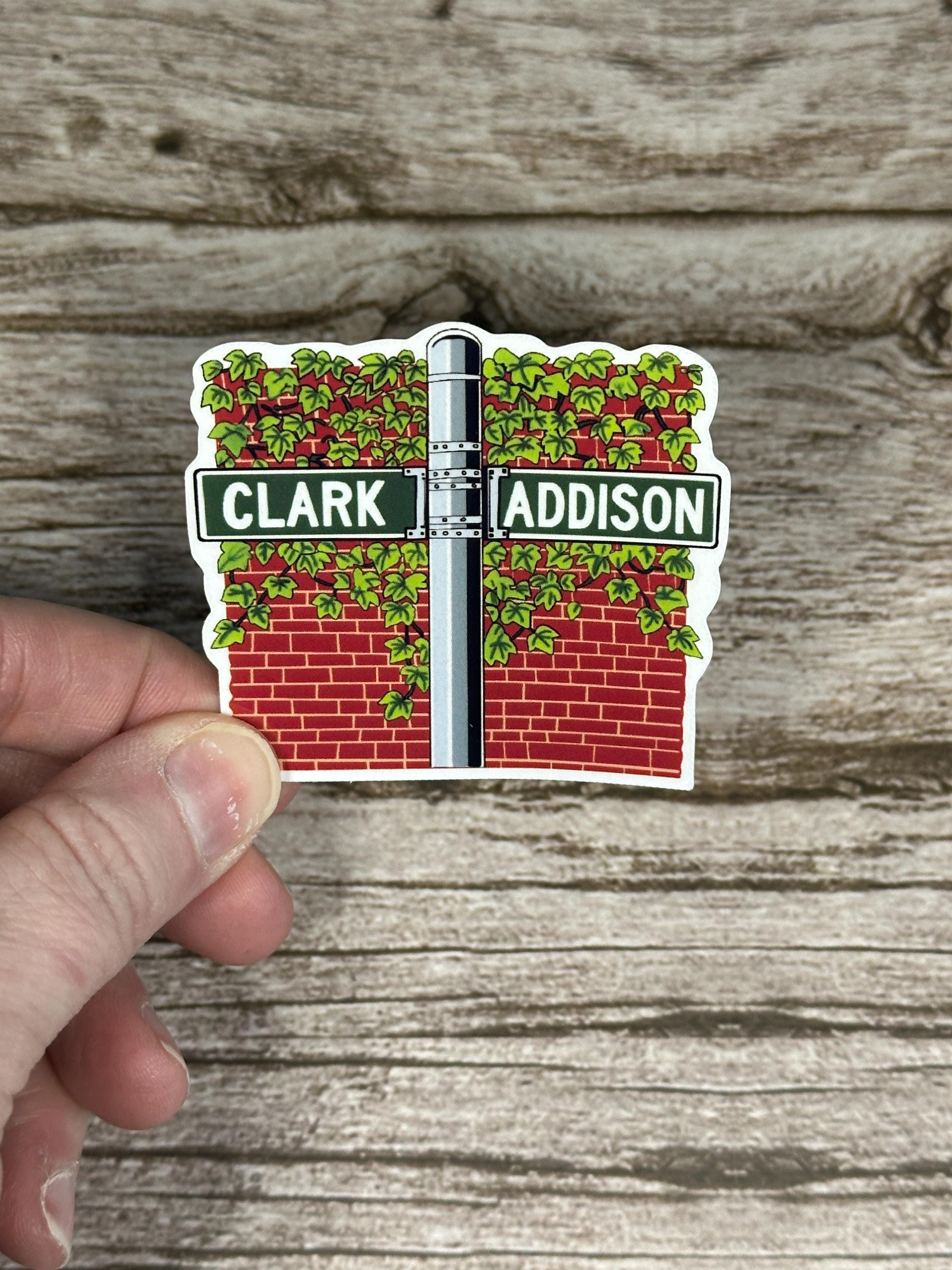 Clark and Addison Sticker or Magnet - Wrigley Field Street Signs - Chicago Cubs Inspired Waterproof Vinyl Decal