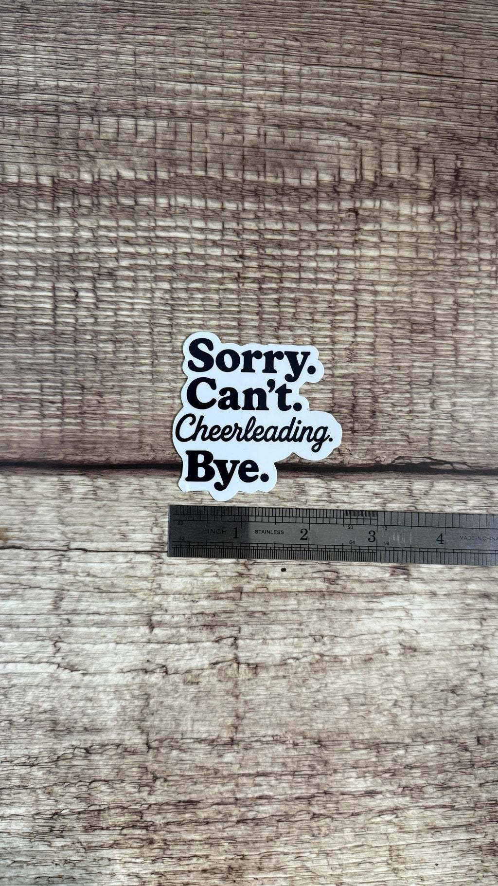 Sorry Can't Cheerleading Bye Sticker, Funny Cheer Mom Gift, Cheerleader Vinyl Decal for Laptop or Water Bottle