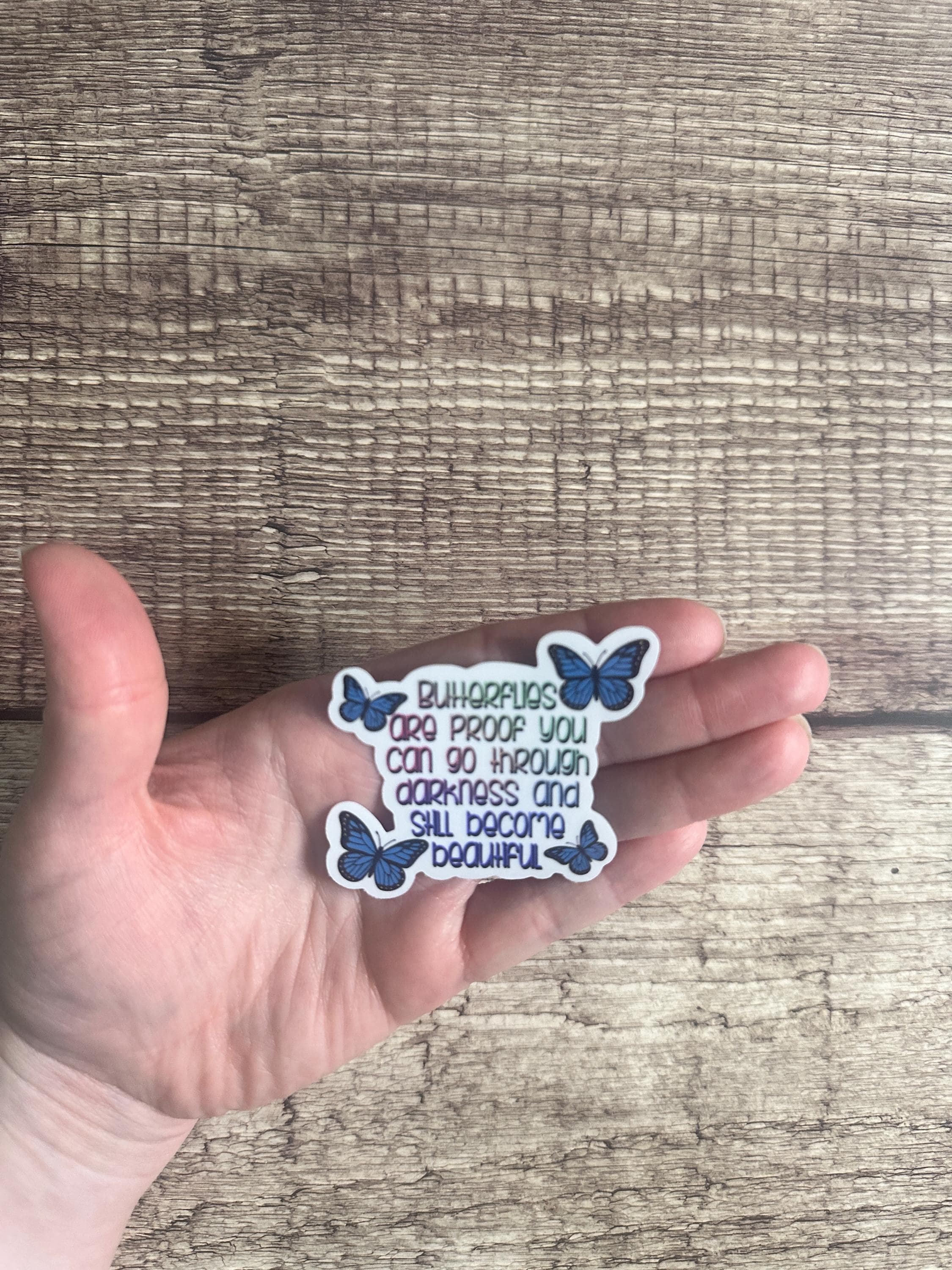 Butterfly Inspirational Quote Waterproof Sticker - "Butterflies Are Proof" Vinyl Decal for Laptop, Water Bottle