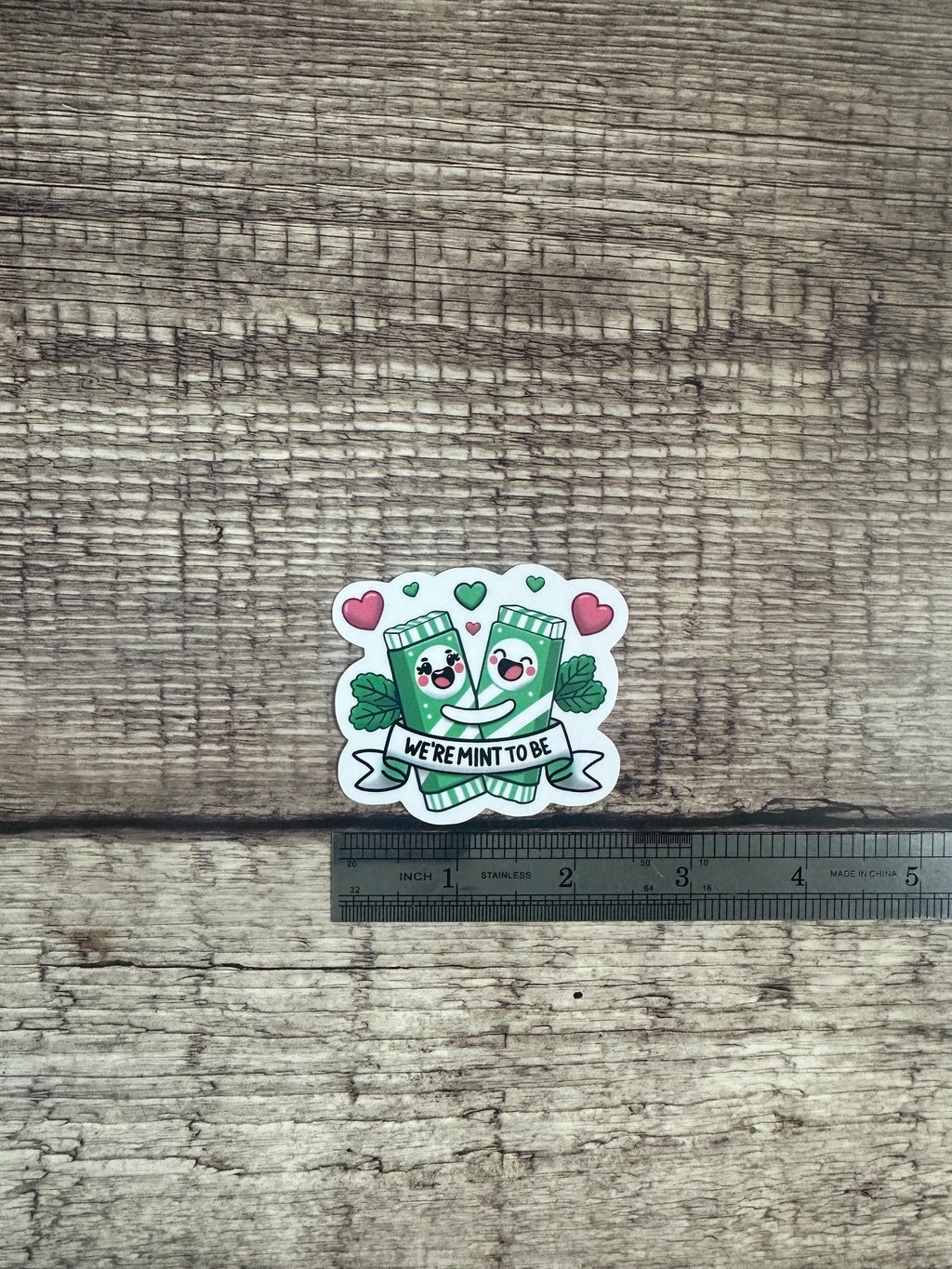 Cute Food Pun "We’re Mint to Be" Sticker or Magnet - Funny Food Lover Gift - Waterproof Vinyl Decal