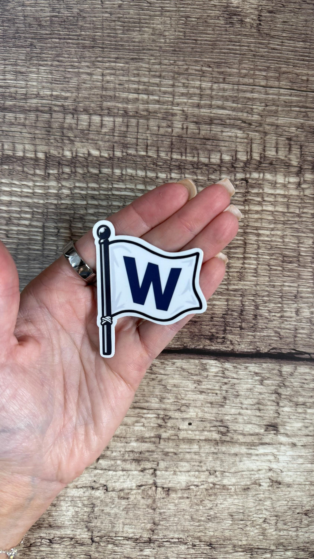 W Flag Sticker or Magnet, Chicago Baseball Fan Vinyl Decal, Wrigley Field Win Flag Gift for Laptop or Fridge