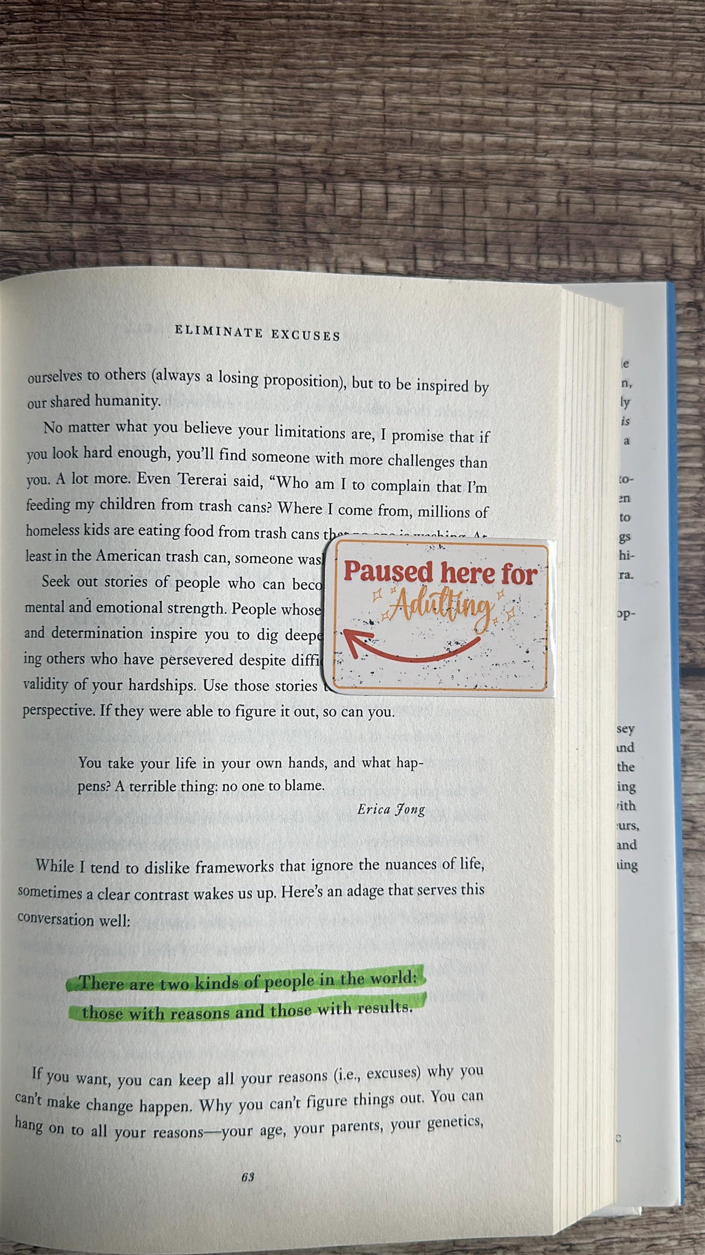 Funny Magnetic Bookmark: Paused Here for Adulting - Book Lover Gift