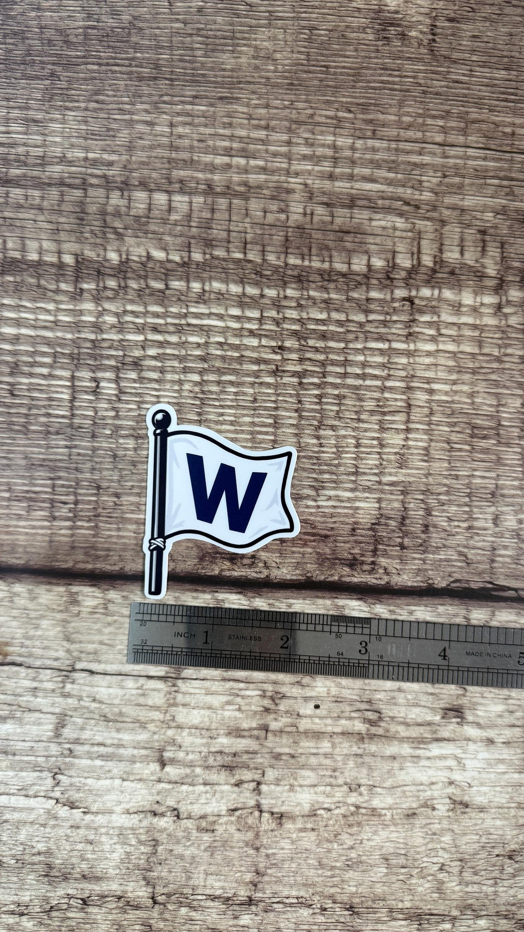 W Flag Sticker or Magnet, Chicago Baseball Fan Vinyl Decal, Wrigley Field Win Flag Gift for Laptop or Fridge