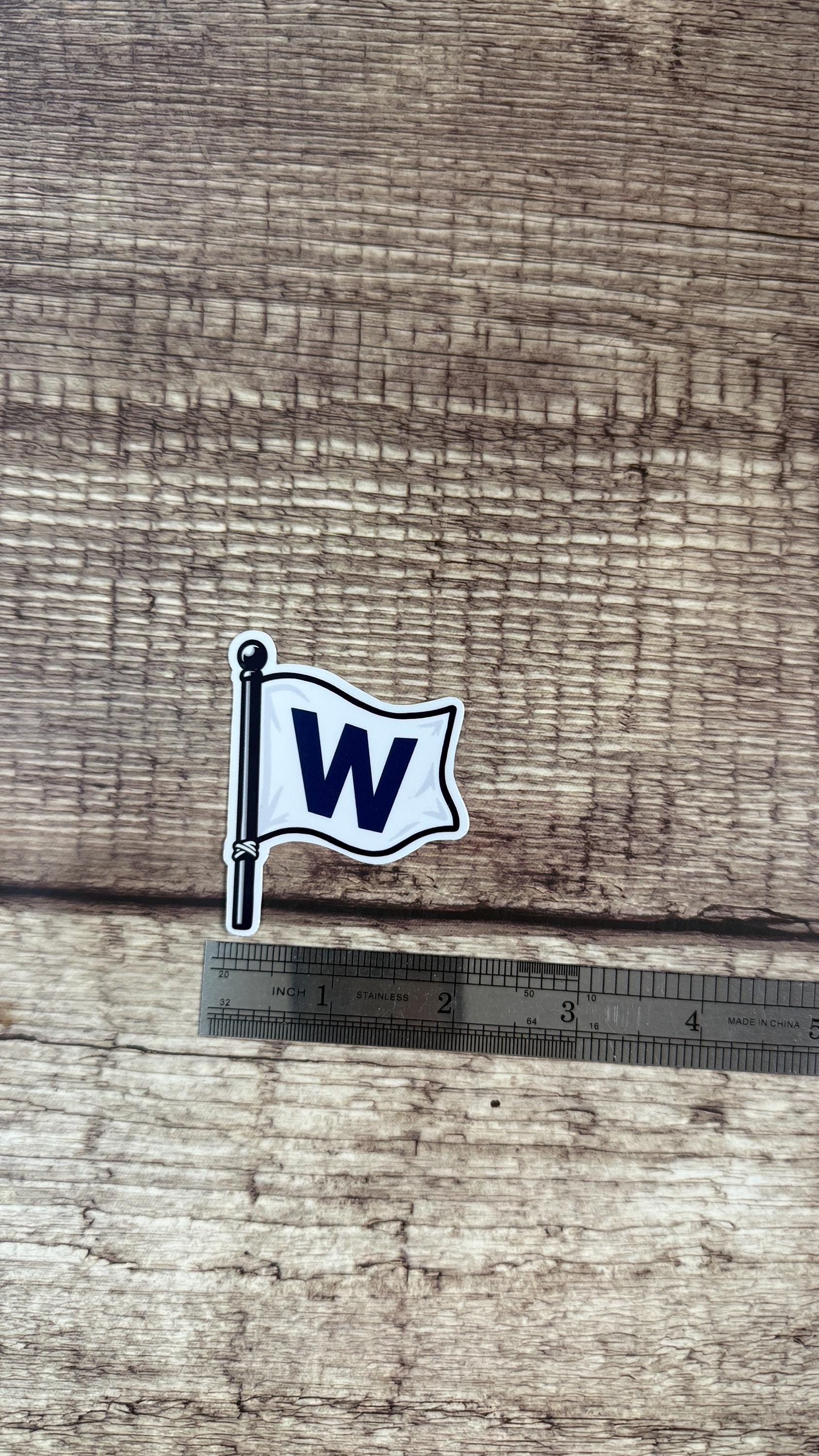 W Flag Sticker or Magnet, Chicago Baseball Fan Vinyl Decal, Wrigley Field Win Flag Gift for Laptop or Fridge