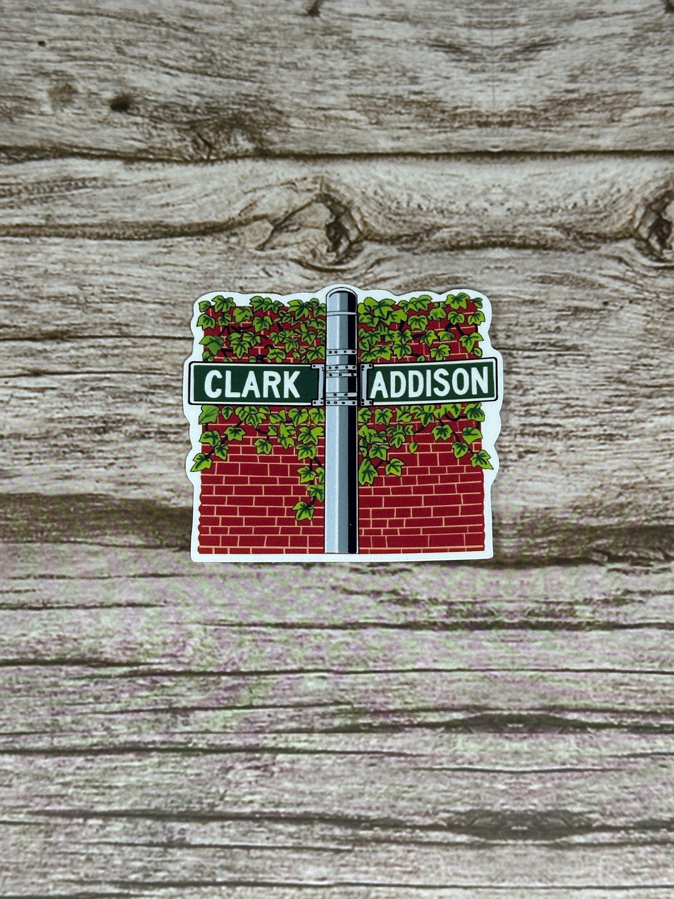 Clark and Addison Sticker or Magnet - Wrigley Field Street Signs - Chicago Cubs Inspired Waterproof Vinyl Decal