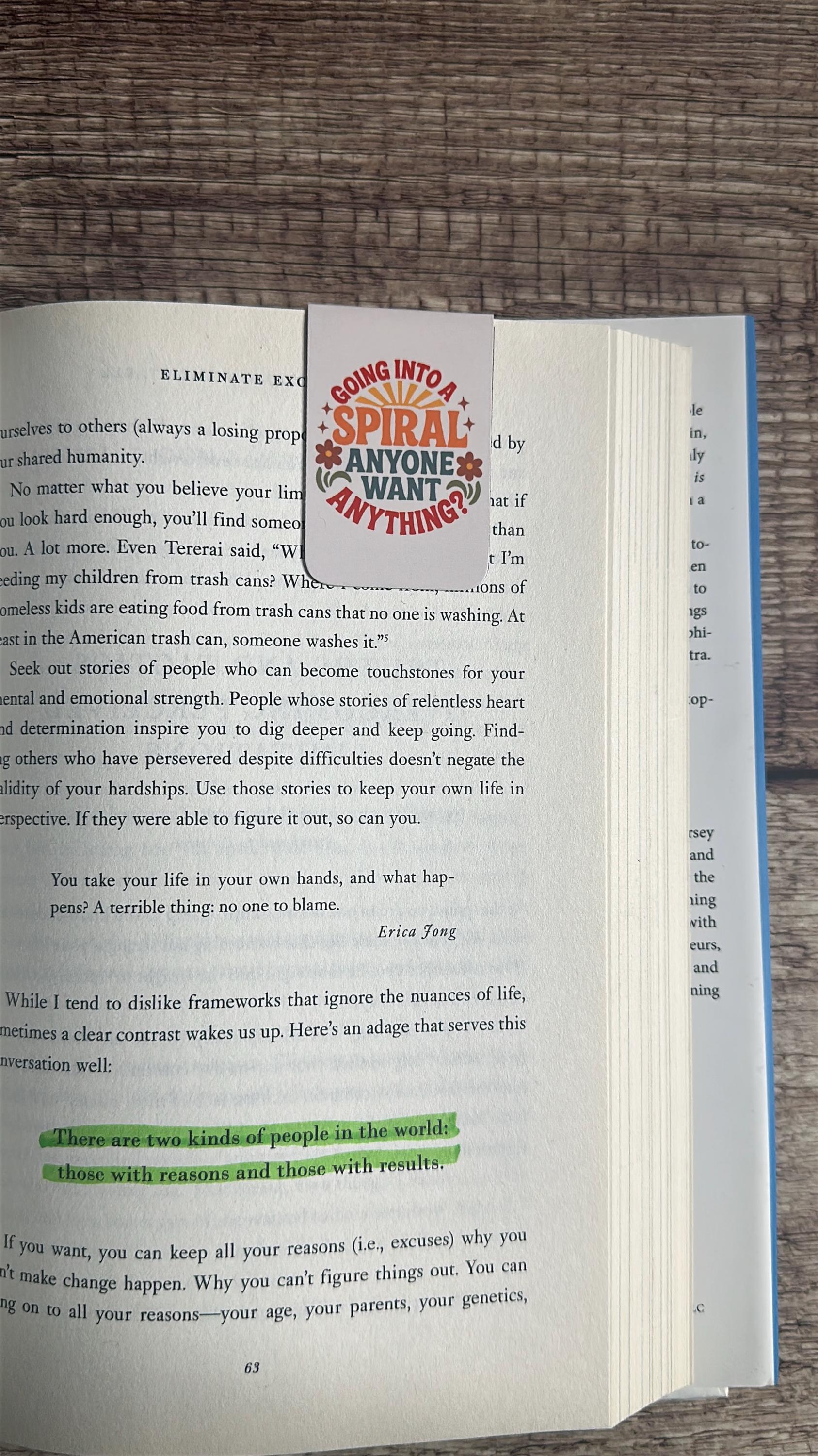 Funny Magnetic Bookmark: Mental Health Humor Gift for Book Lovers