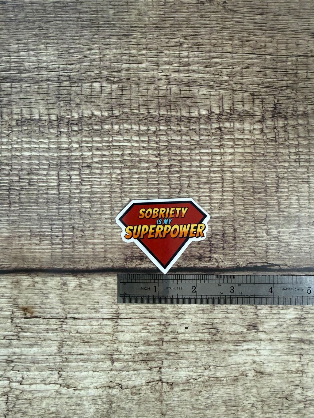 Motivational Sobriety Waterproof Sticker "Sobriety is my Superpower" Alcohol Free Vinyl Decal Gift