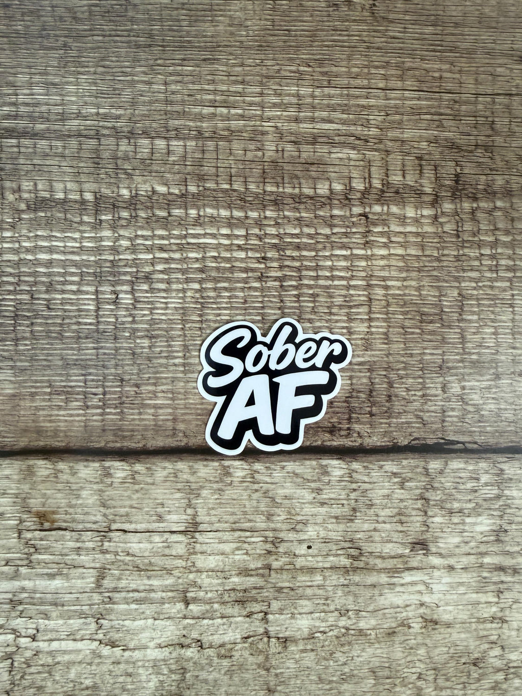 Sobriety Waterproof Sticker "Sober AF" Alcohol Free Vinyl Decal Gift