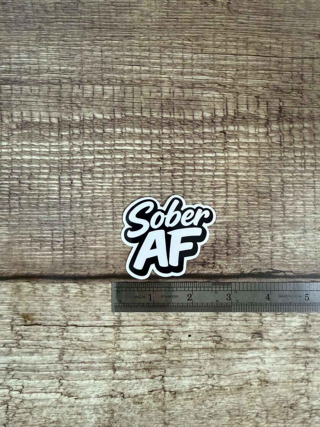 Sobriety Waterproof Sticker "Sober AF" Alcohol Free Vinyl Decal Gift
