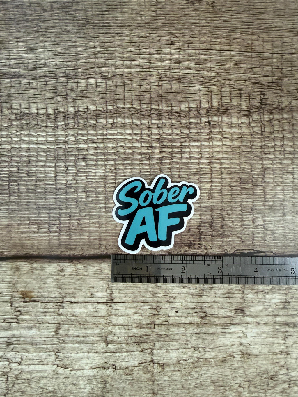 Sobriety Waterproof Sticker "Sober AF" Alcohol Free Vinyl Decal Gift