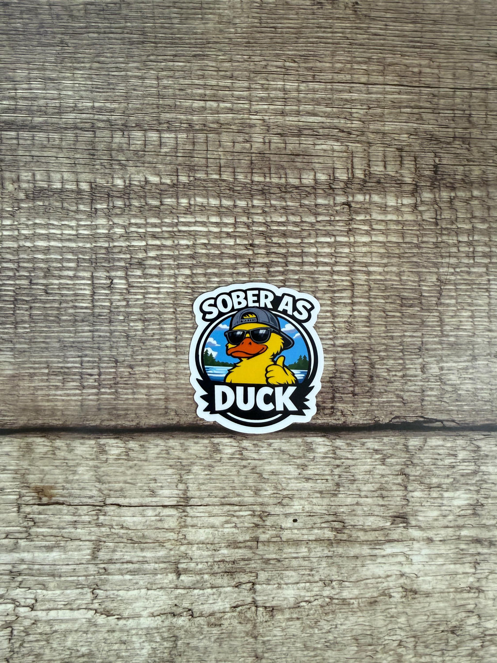 Alcohol Free Funny Waterproof Sticker - "Sober as Duck" Vinyl Decal