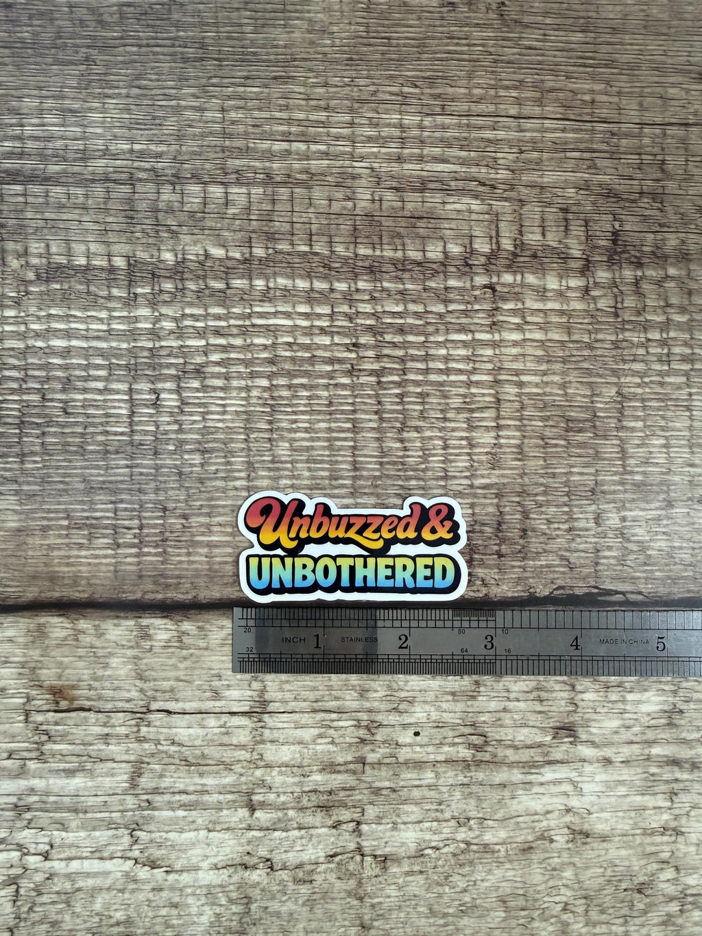Sobriety Waterproof Sticker "Unbuzzed & Unbothered" Alcohol Free Vinyl Decal