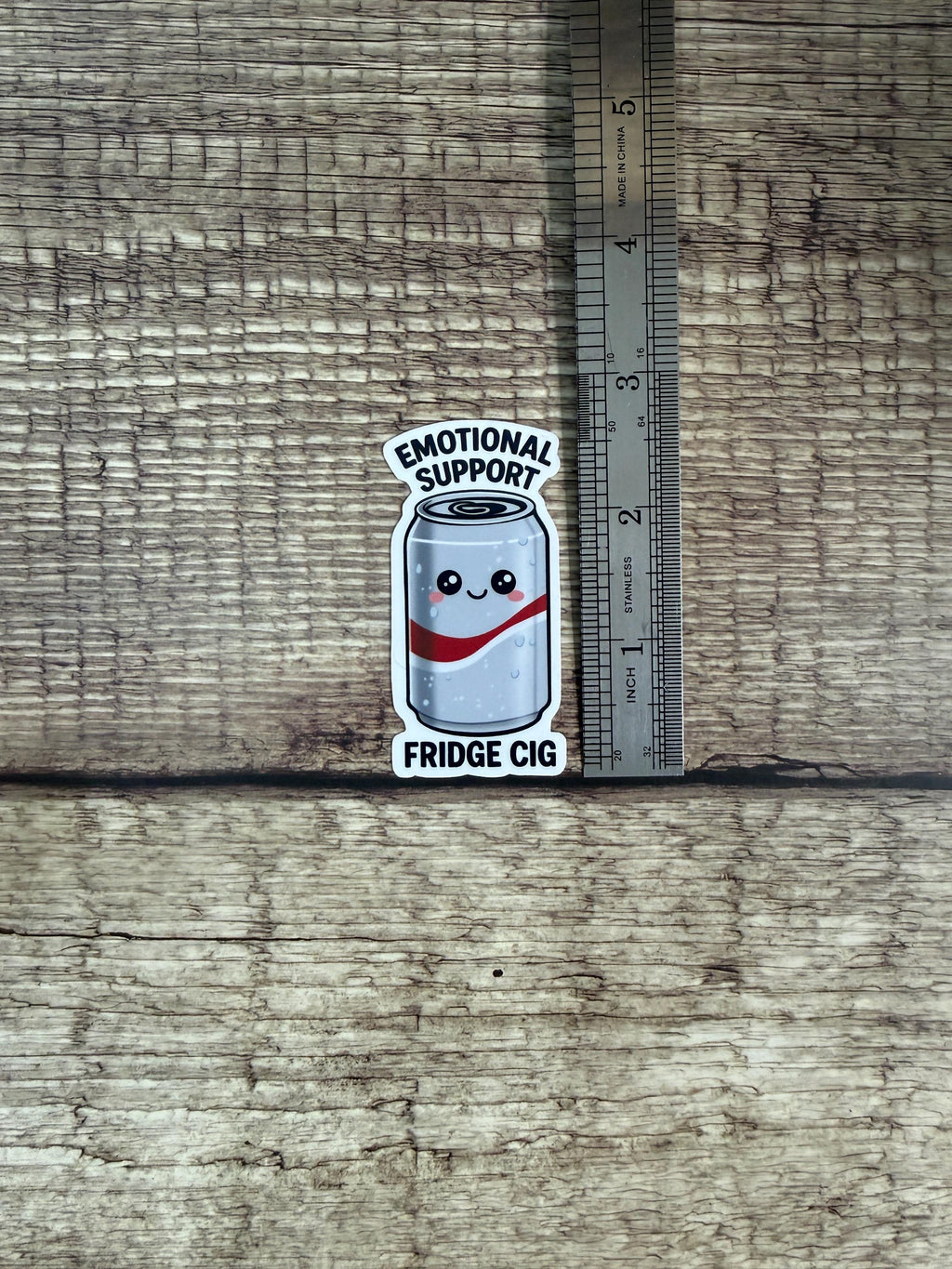 Emotional Support Fridge Cig Sticker | Funny "Diet Coke" Lover Decal | Vinyl Waterproof Sticker Gift