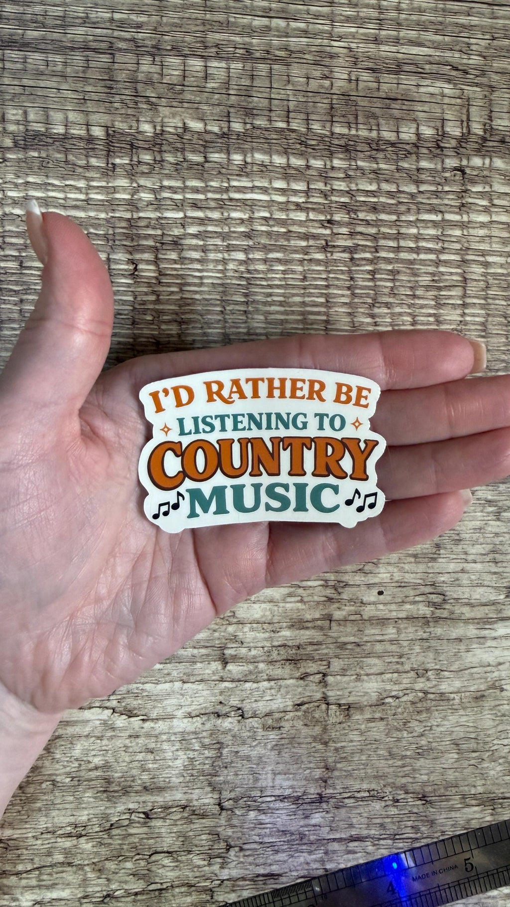 Cute Waterproof Sticker - "I Rather Be Listening To Country Music" | Western Cowgirl Vinyl Decal