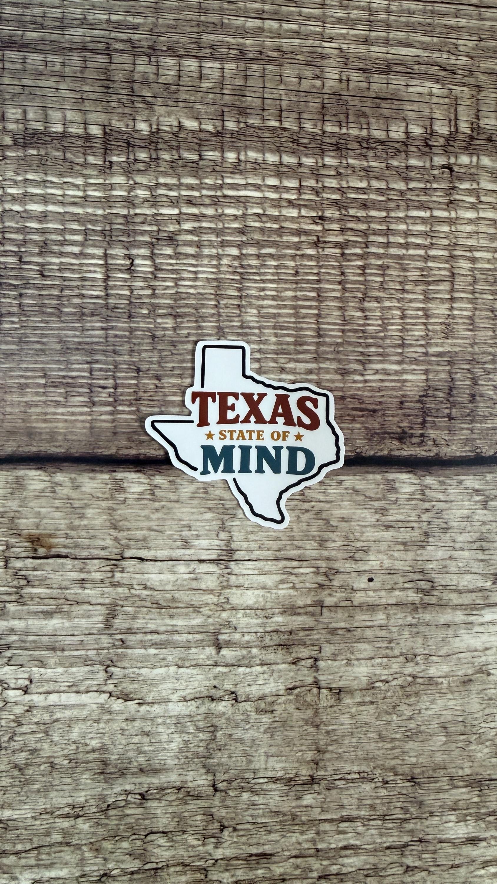 Country Western Waterproof Sticker - Texas State of Mind Vinyl Decal