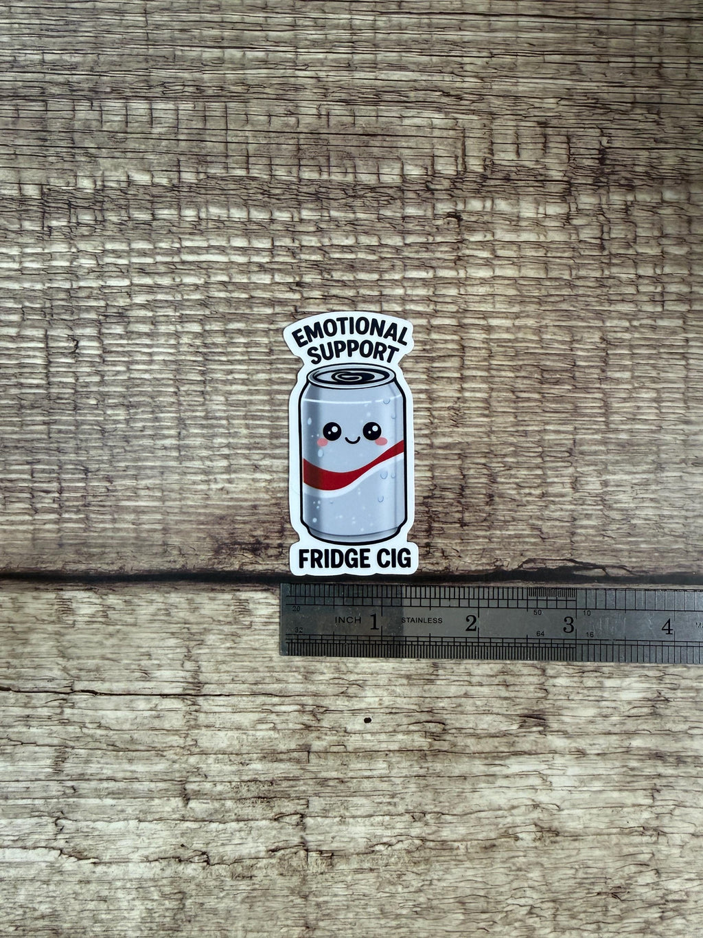 Emotional Support Fridge Cig Sticker | Funny "Diet Coke" Lover Decal | Vinyl Waterproof Sticker Gift