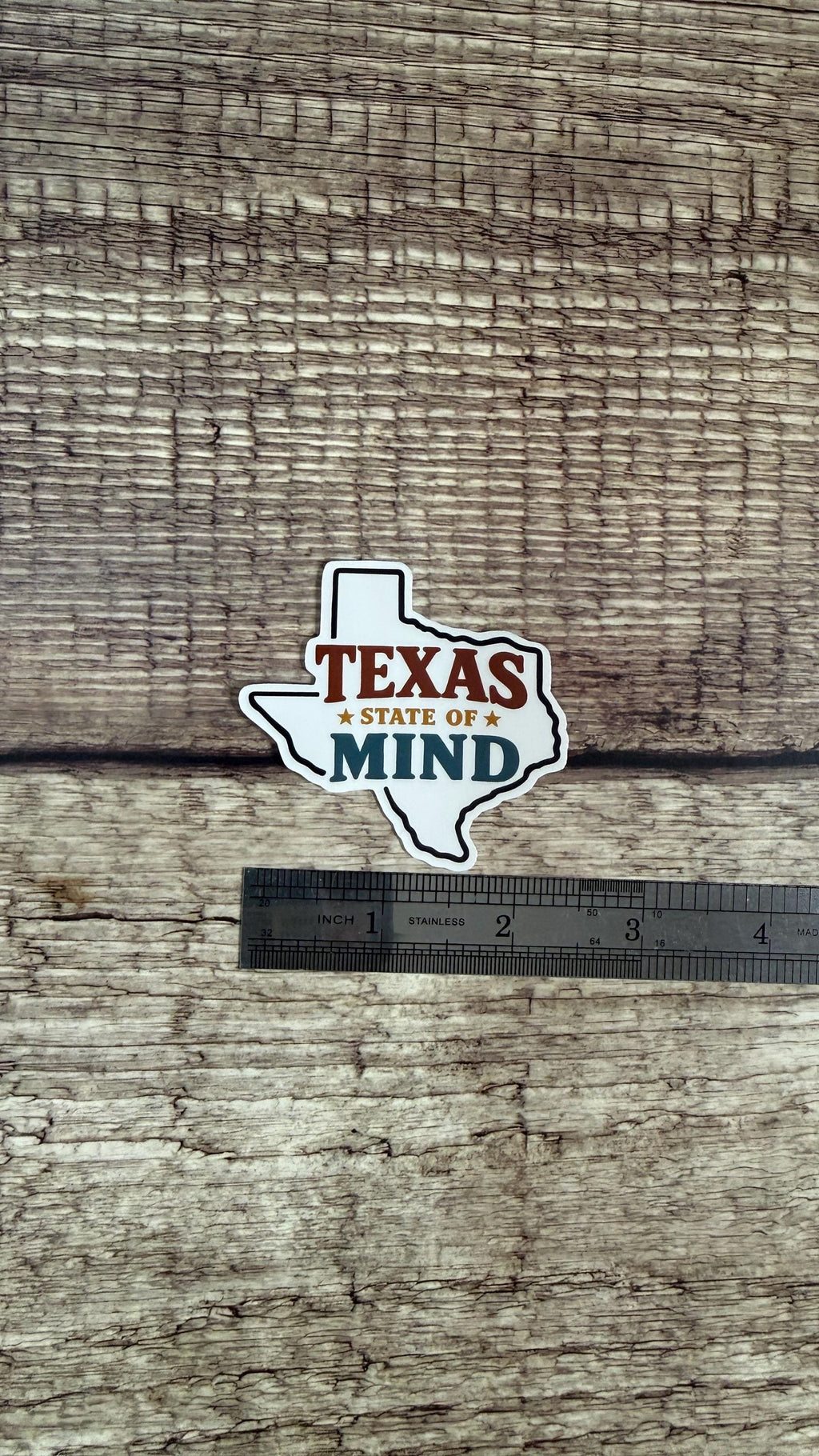 Country Western Waterproof Sticker - Texas State of Mind Vinyl Decal