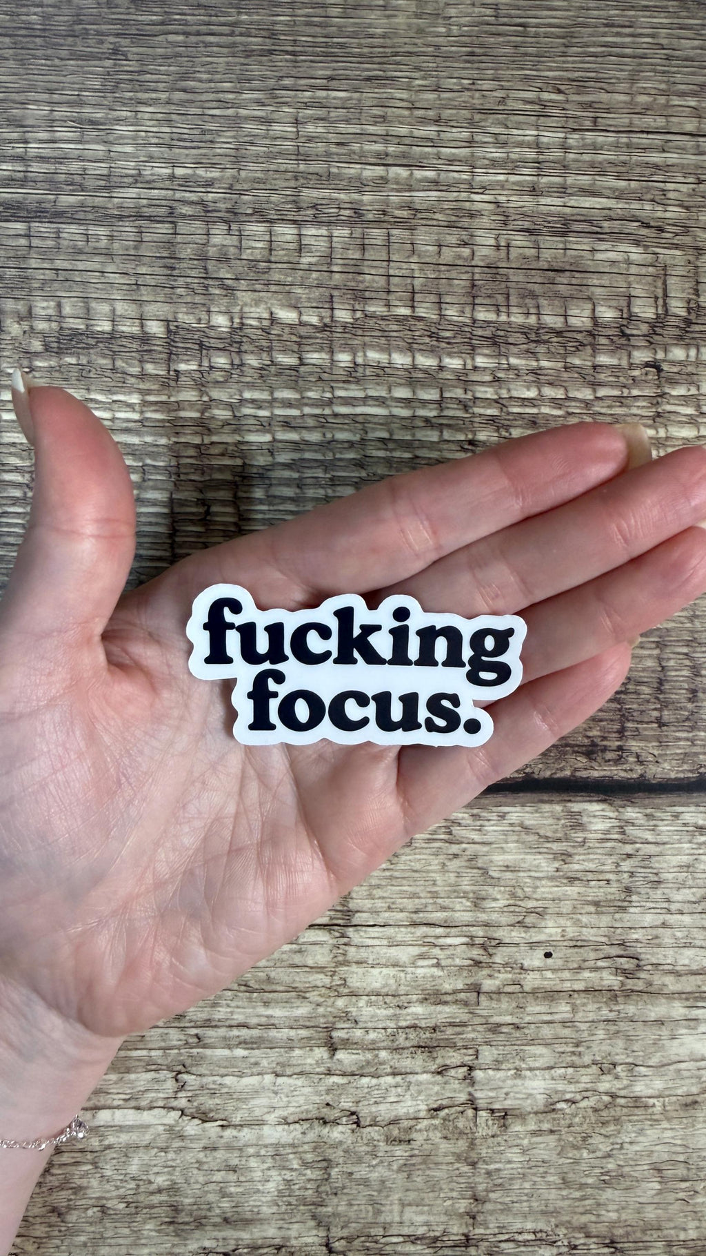 Fucking Focus Waterproof Sticker, Funny Productivity Vinyl Decal, Sarcastic Work Humor Gift for Laptop or Water Bottle